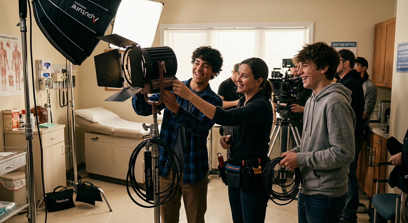 Behind the scenes on a FIGJAM Film Academy set